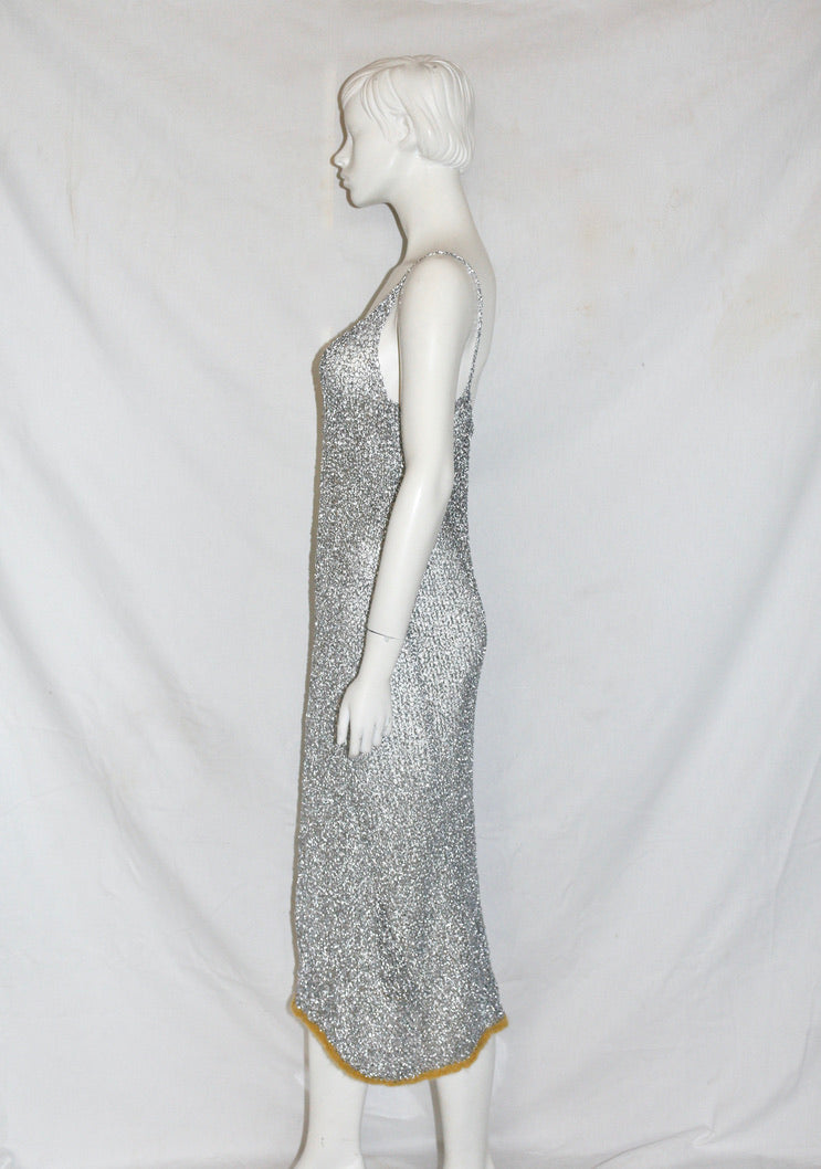 Dries Van Noten silver knit dress