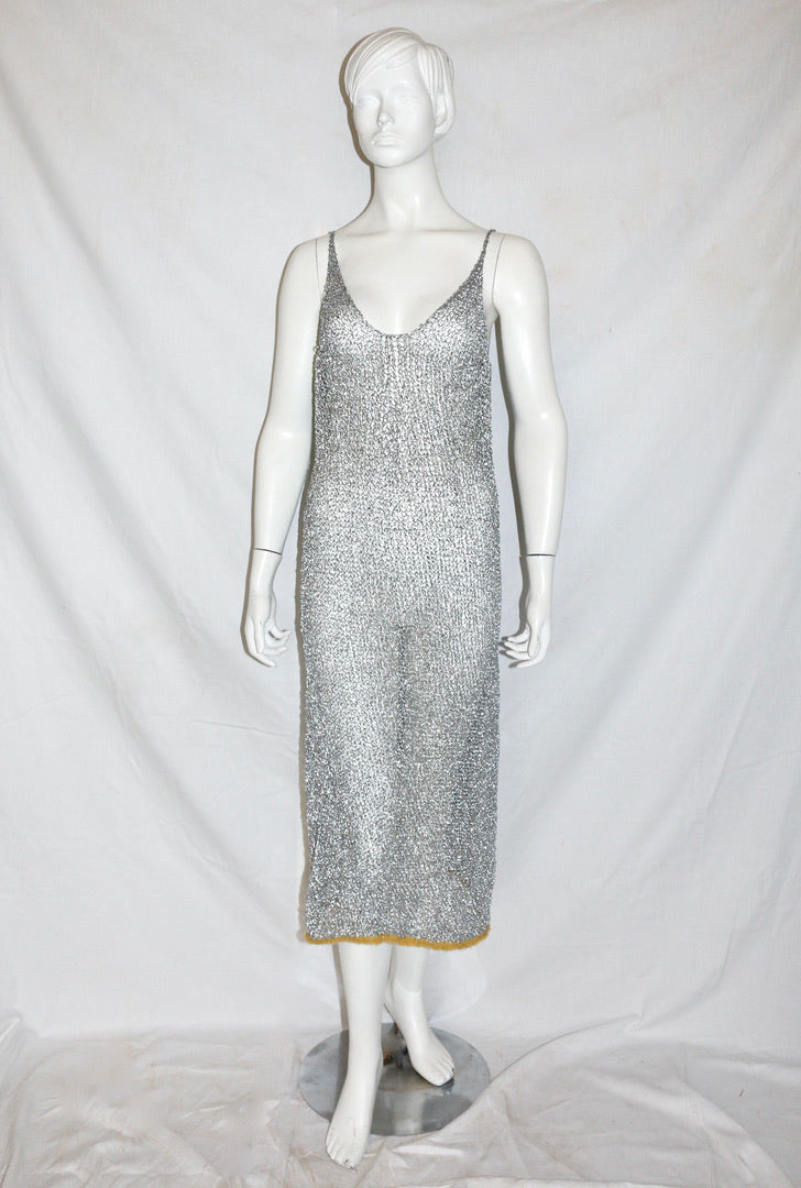 Dries Van Noten silver knit dress