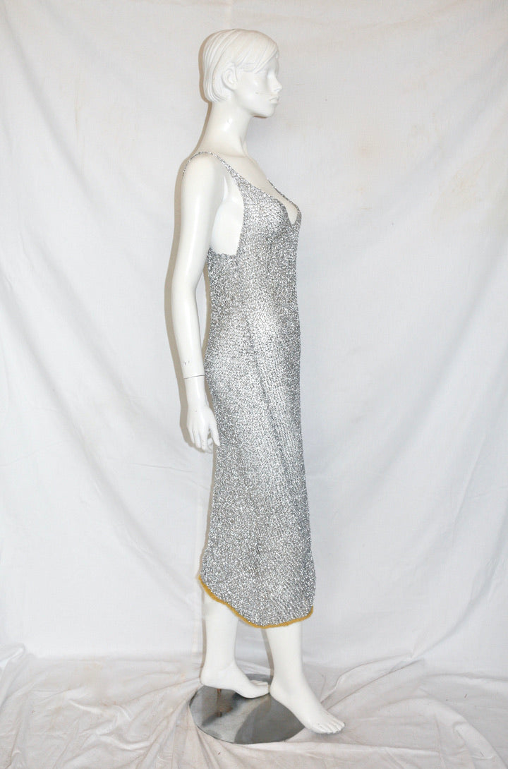 Dries Van Noten silver knit dress