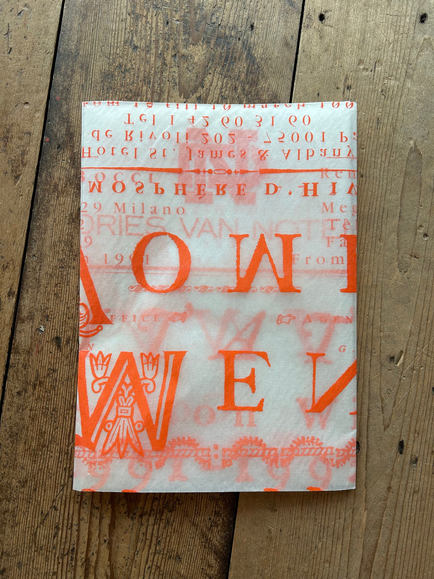 Dries Van Noten Winter collection 1991 - 1992 Invitation poster