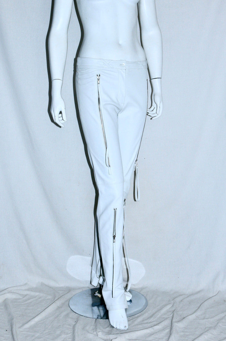 Bruno Pieters leather trousers with zippers