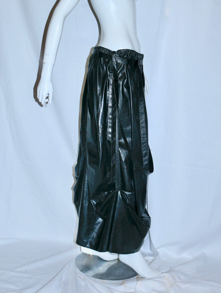 Ann Demeulemeester midi leather skirt SS03