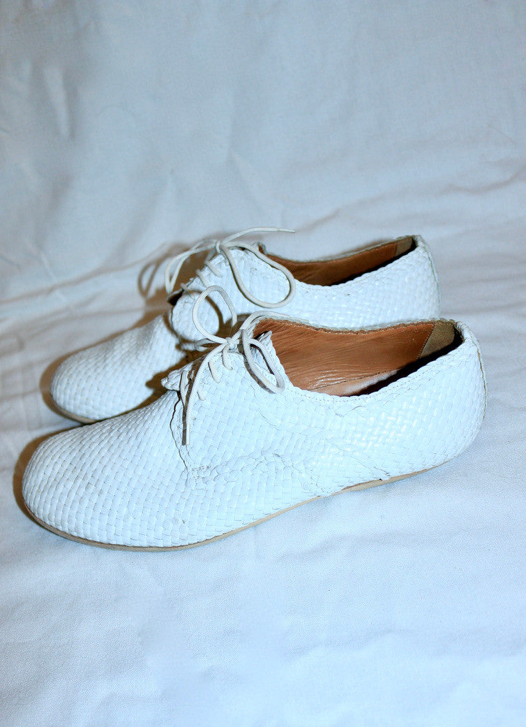 Dries Van Noten leather woven shoes