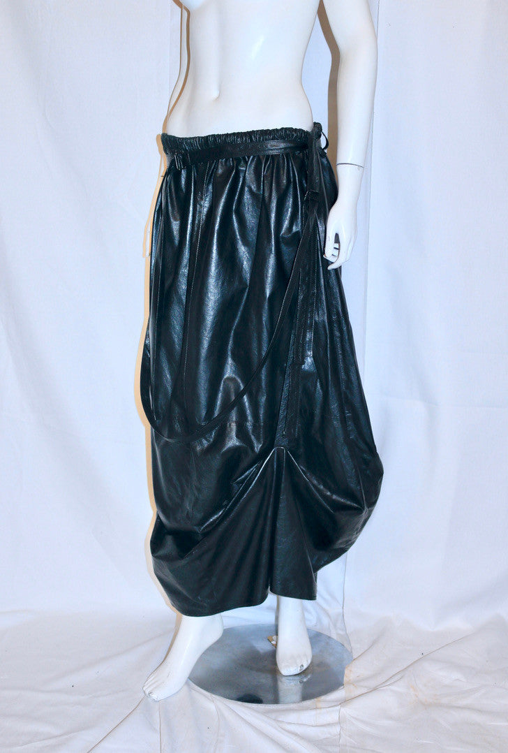 Ann Demeulemeester midi leather skirt SS03