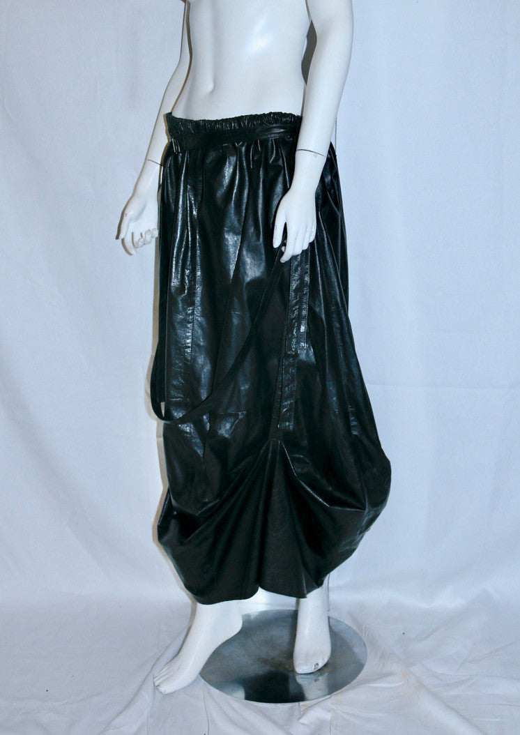 Ann Demeulemeester midi leather skirt SS03