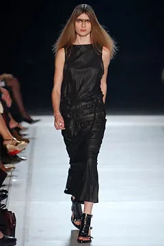 Ann Demeulemeester midi leather skirt SS03
