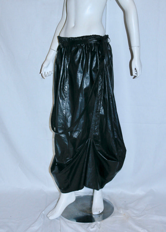 Ann Demeulemeester midi leather skirt SS03