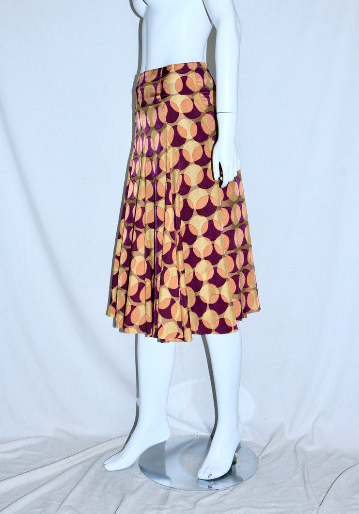 Dries Van Noten pleated midi skirt AW00