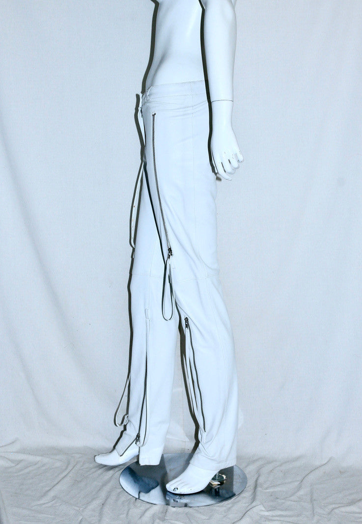 Bruno Pieters leather trousers with zippers
