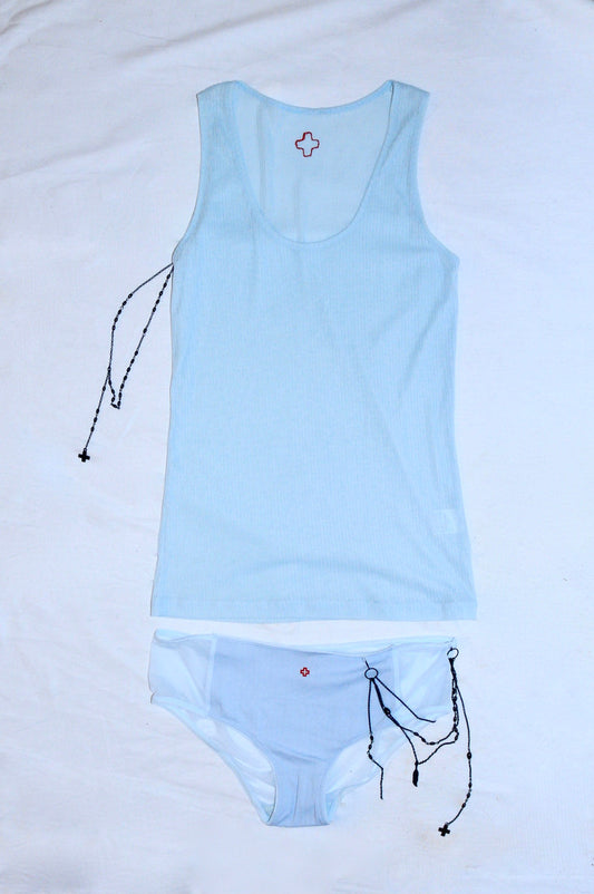 A.F. Vandevorst Nightfall top & slip ensemble