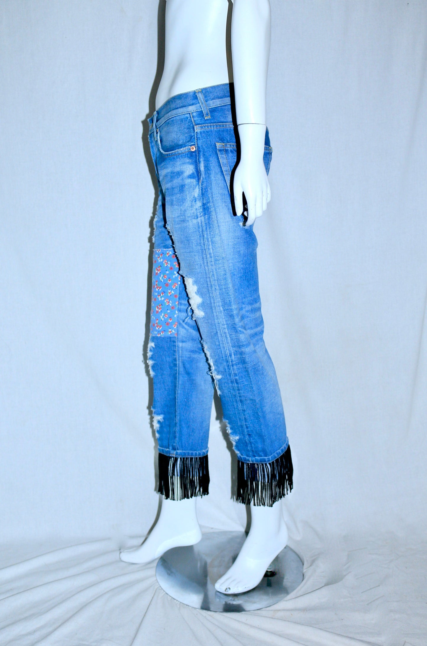 Junya Watanabe ripped printed jeans SS14