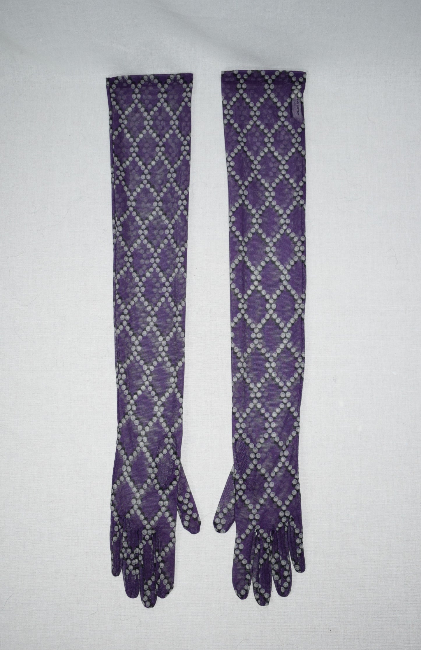 Dries van Noten long purple tulle gloves