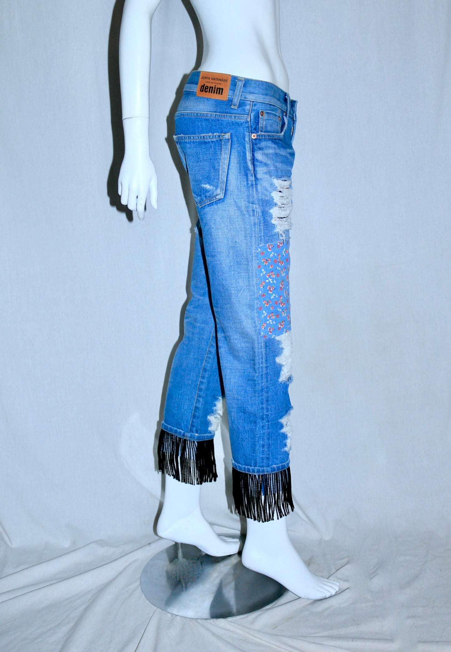 Junya Watanabe ripped printed jeans SS14