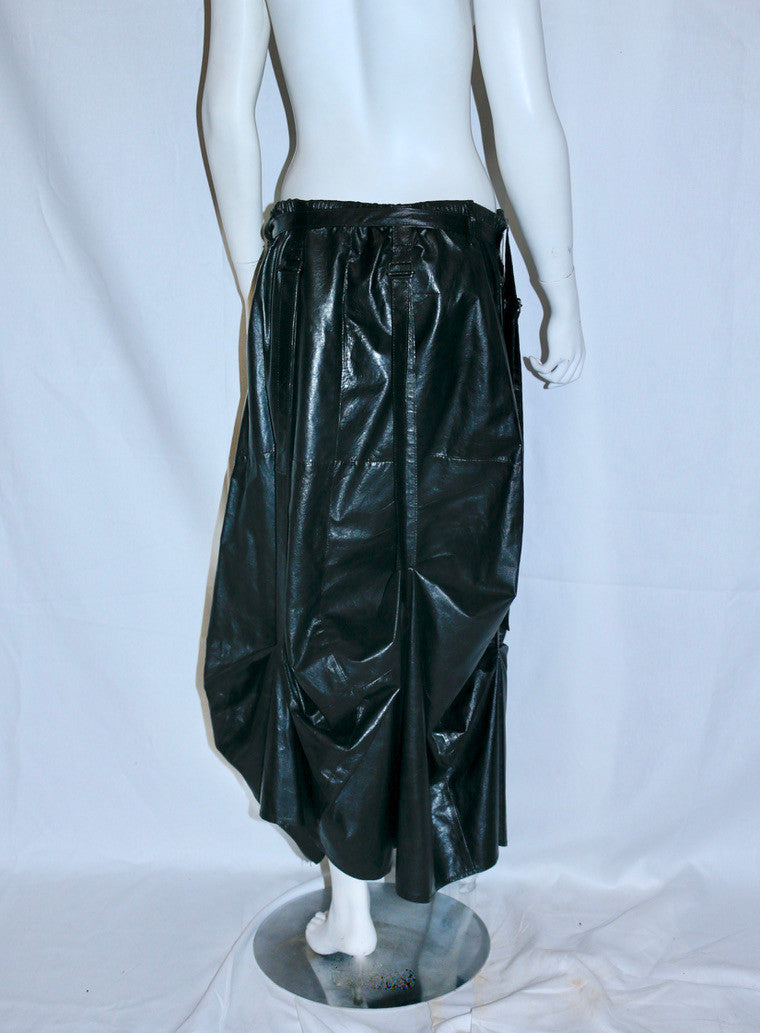 Ann Demeulemeester midi leather skirt SS03