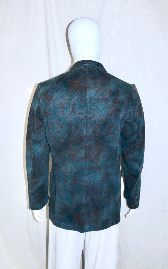 Dries Van Noten camouflage denim blazer