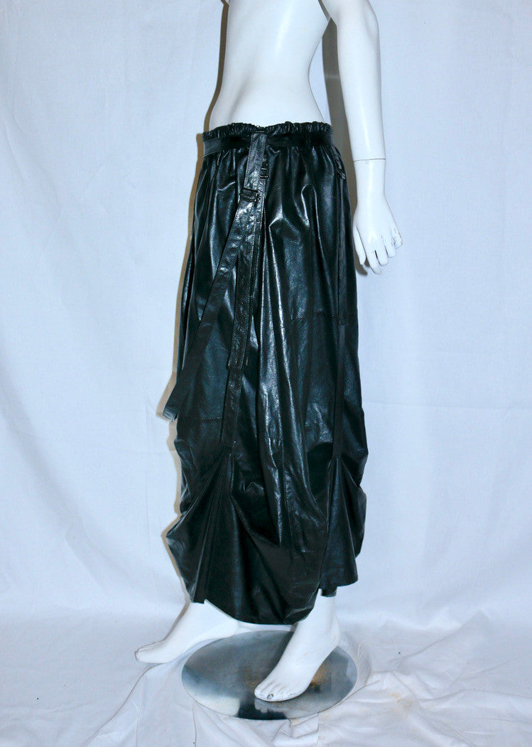 Ann Demeulemeester midi leather skirt SS03