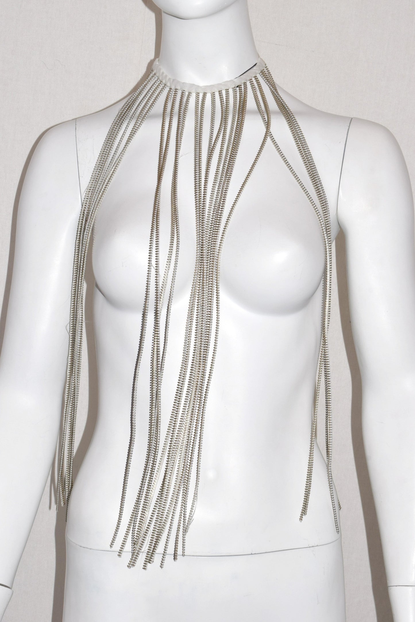 Ann Demeulemeester metal fringe zipper necklace