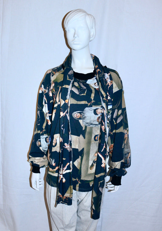 BLESS N°40 crowd print wrap cardigan