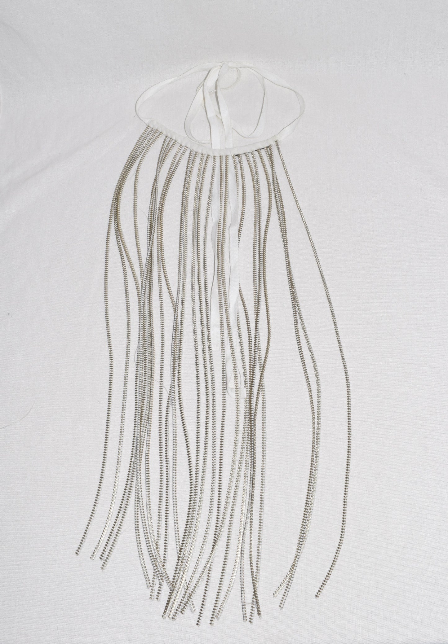 Ann Demeulemeester metal fringe zipper necklace