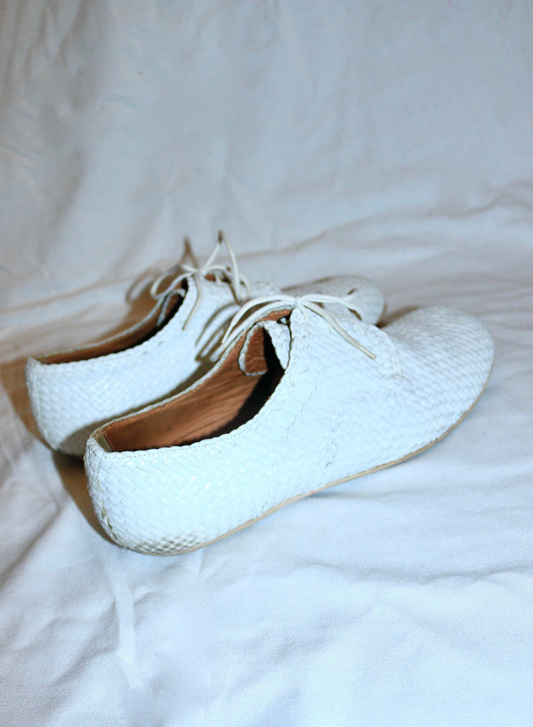 Dries Van Noten leather woven shoes