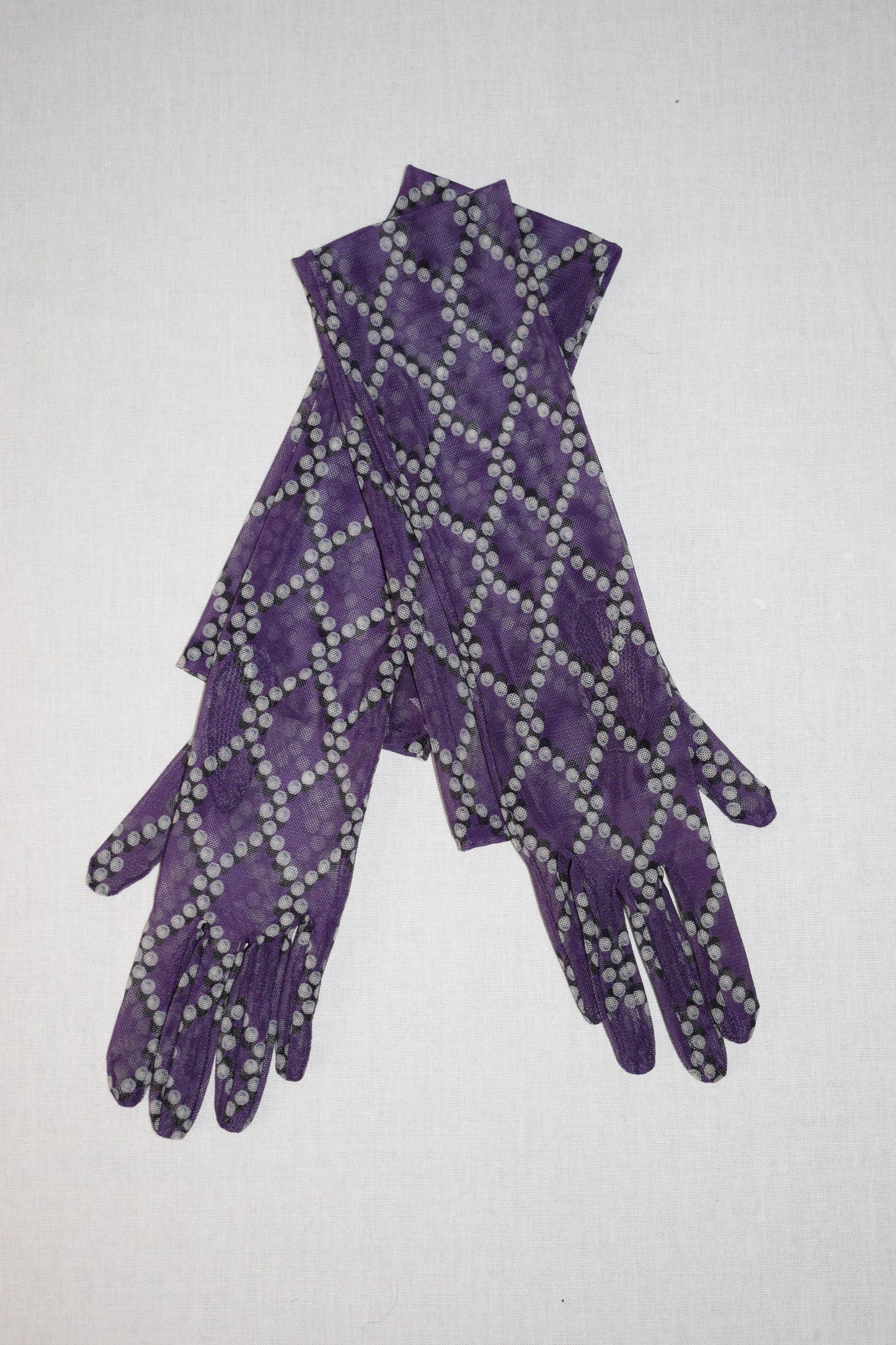 Dries van Noten long purple tulle gloves