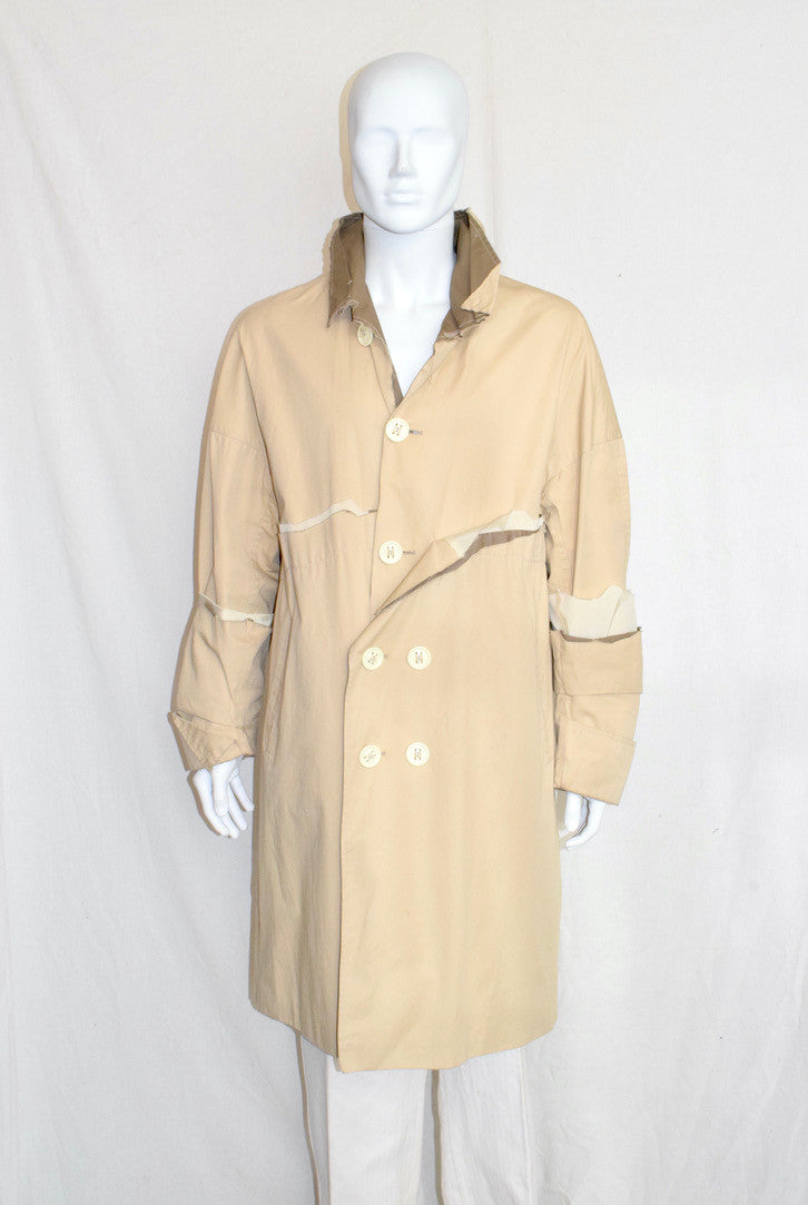 Raf Simons 'double' coat with raw edge details SS16