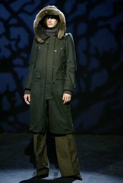 Veronique Branquinho corduroy parka coat AW04