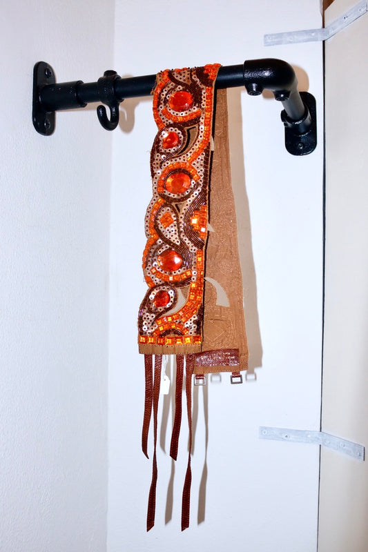 Dries Van Noten beaded belt with leather straps