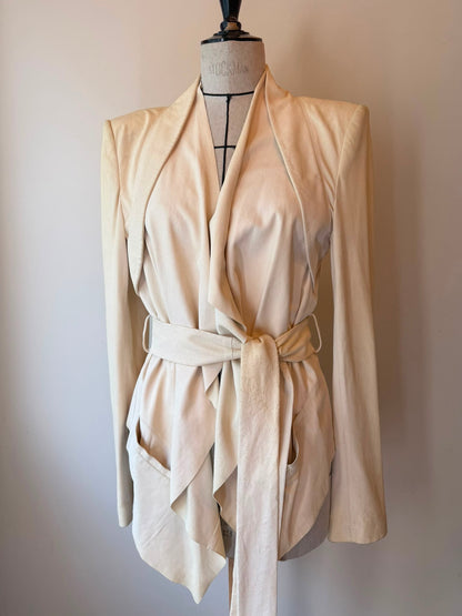 Haider Ackermann Cream leather jacket