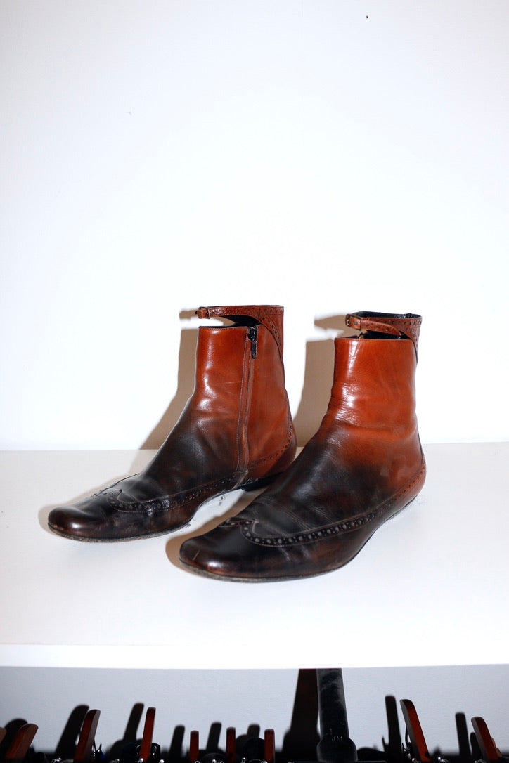 Dries Van Noten ombre leather boots AW99