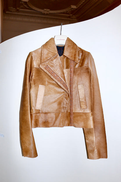 A.F. Vandevorst fur leather jacket AW98