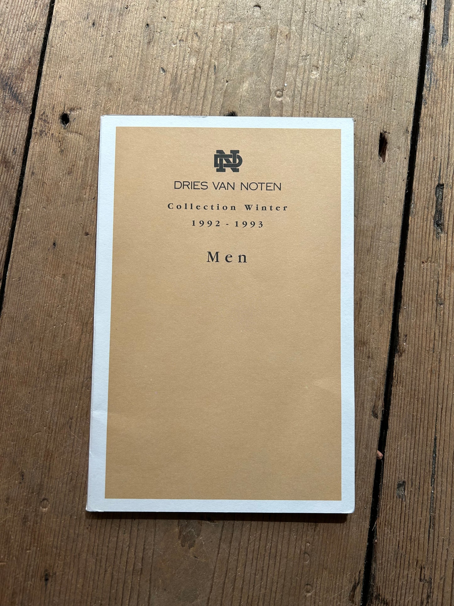 Dries Van Noten Men winter 1992-1993 booklet