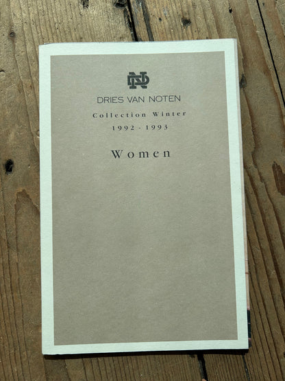 Dries Van Noten Women Winter 1992-1993 booklet