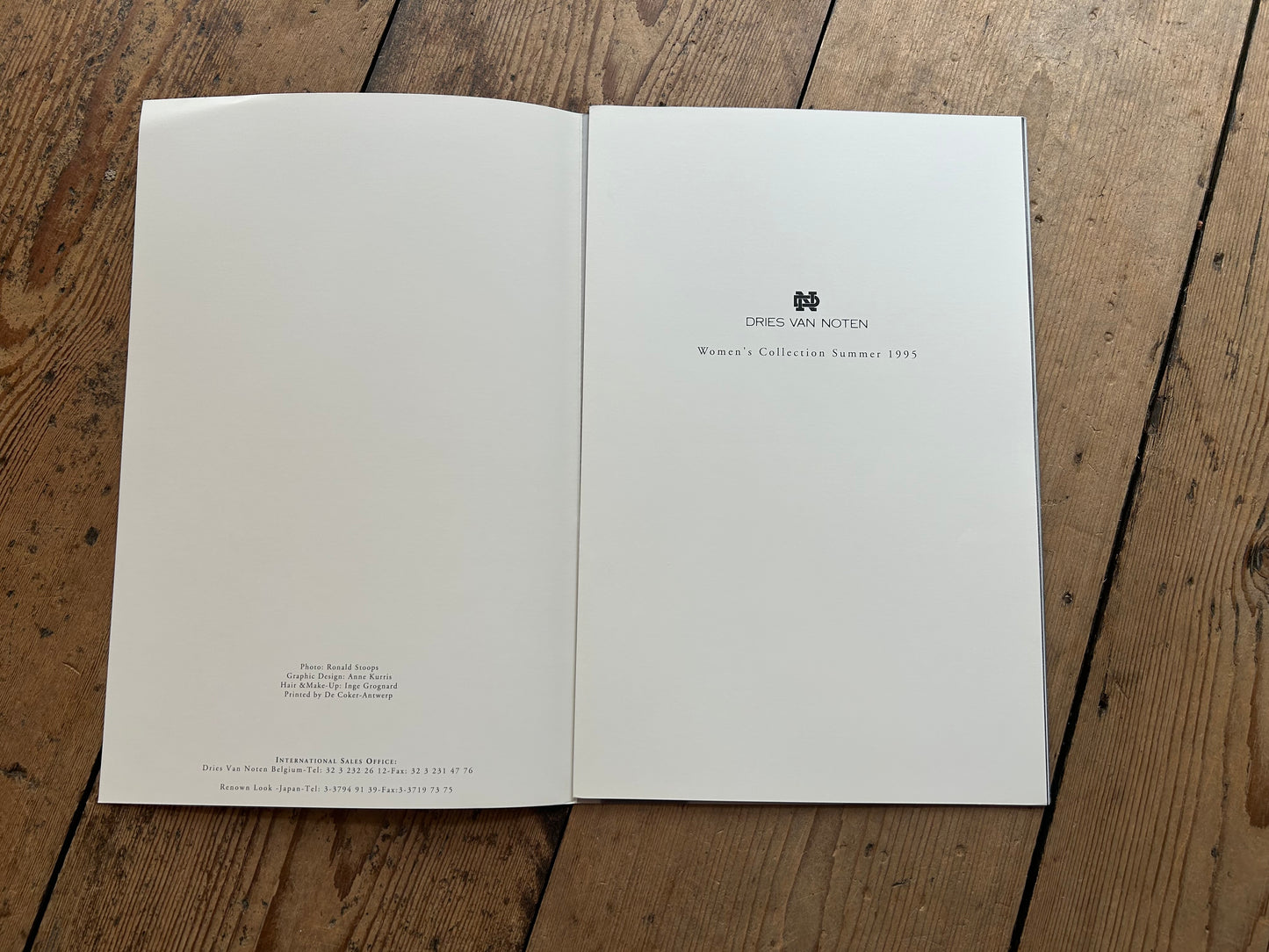 Dries Van Noten Women Summer 1995 booklet