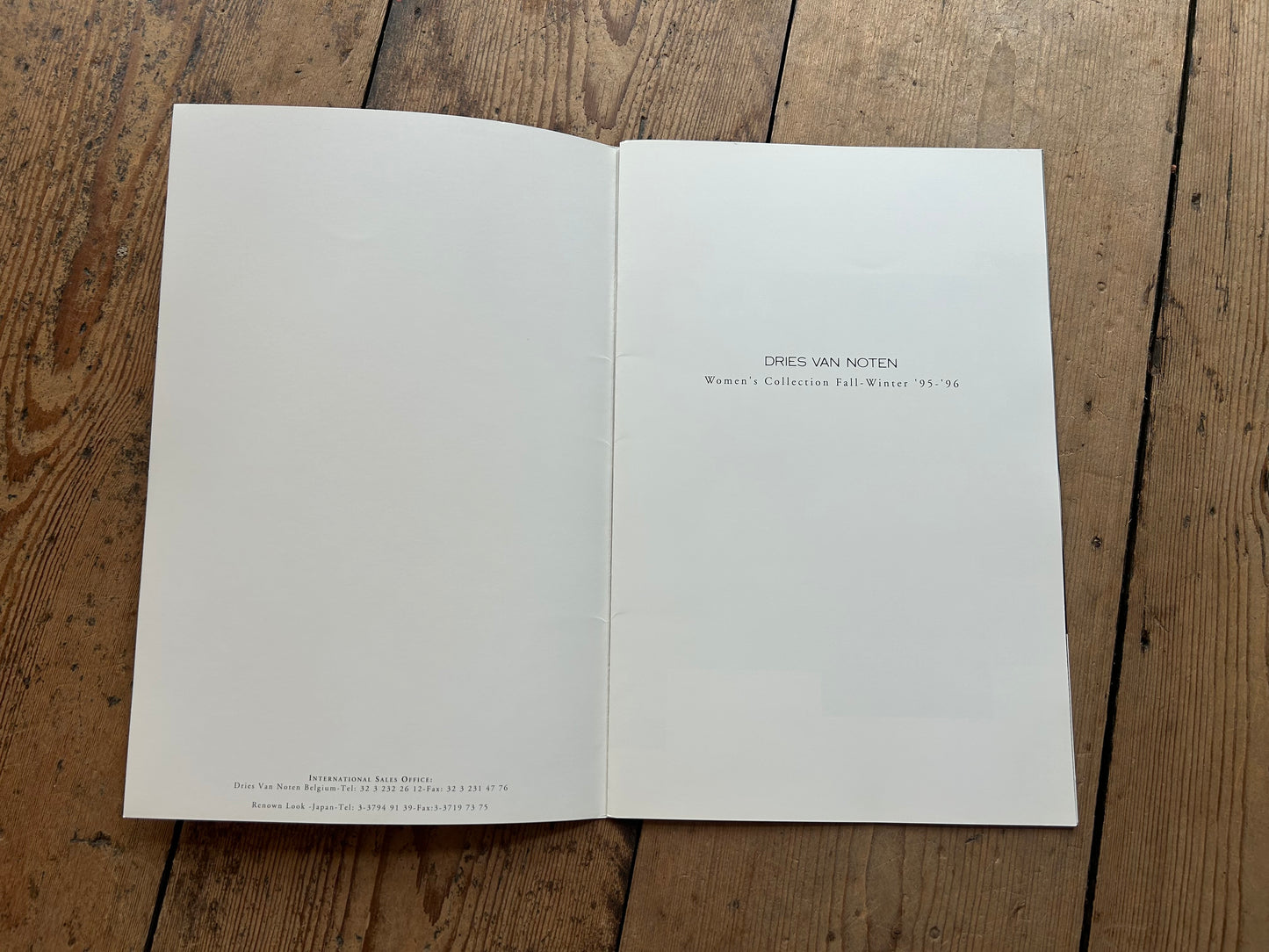 Dries Van Noten Women F/W 95'-96' booklet
