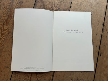 Dries Van Noten Men F/W 95'-96' booklet