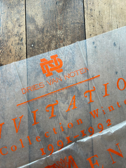 Dries Van Noten Winter collection 1991 - 1992 Invitation poster
