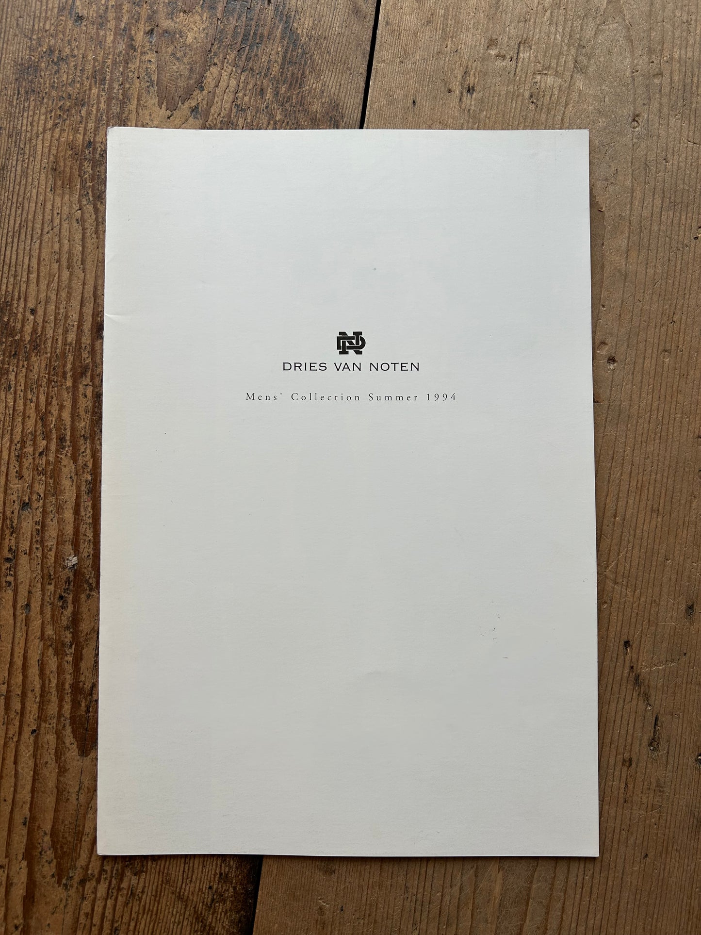 Dries Van Noten Men Summer 1994 booklet