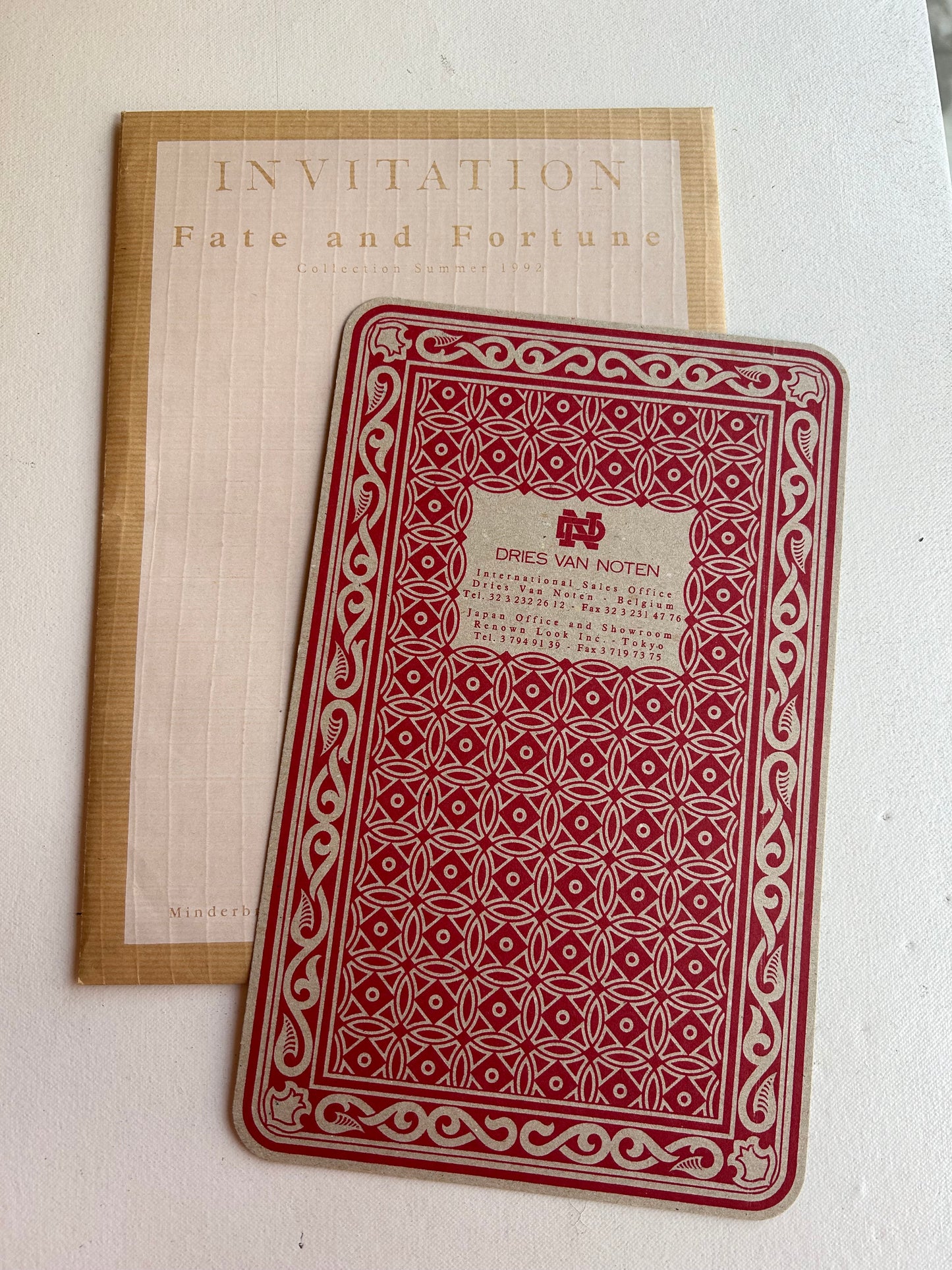 Dries Van Noten Men Summer 1992 collection Invitation