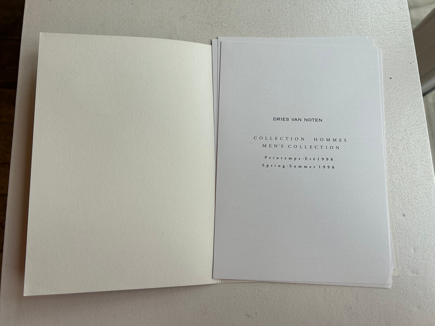 Dries Van Noten Men Summer 1997 - 1998 Invitation