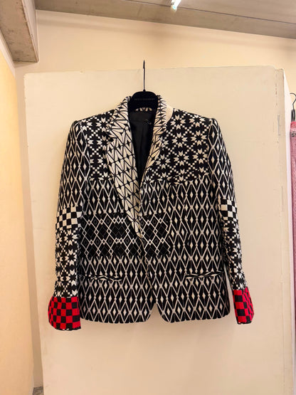 Haider Ackermann Black & white patterned blazer