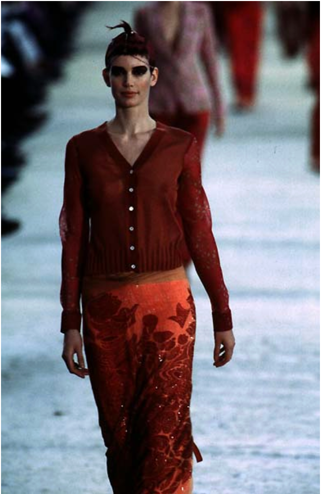 Dries Van Noten midi wrap skirt with sequins SS97