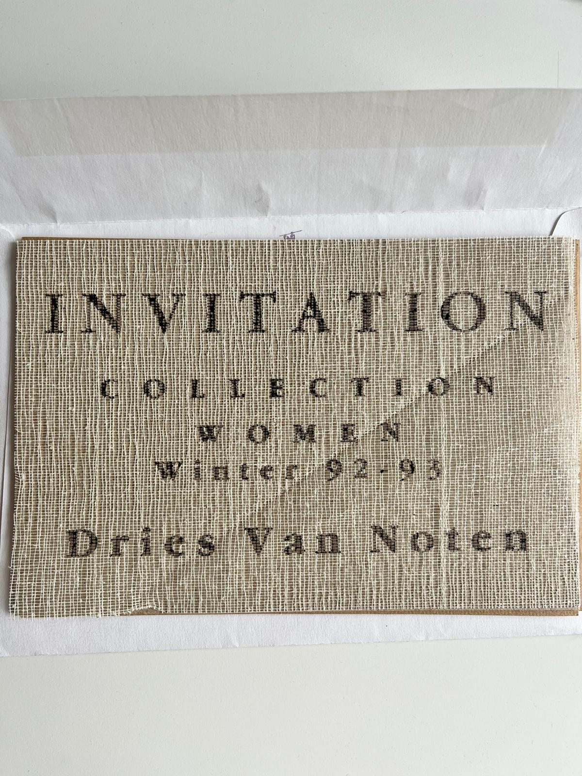 Dries Van Noten Women Winter '92 - '93 Invitation