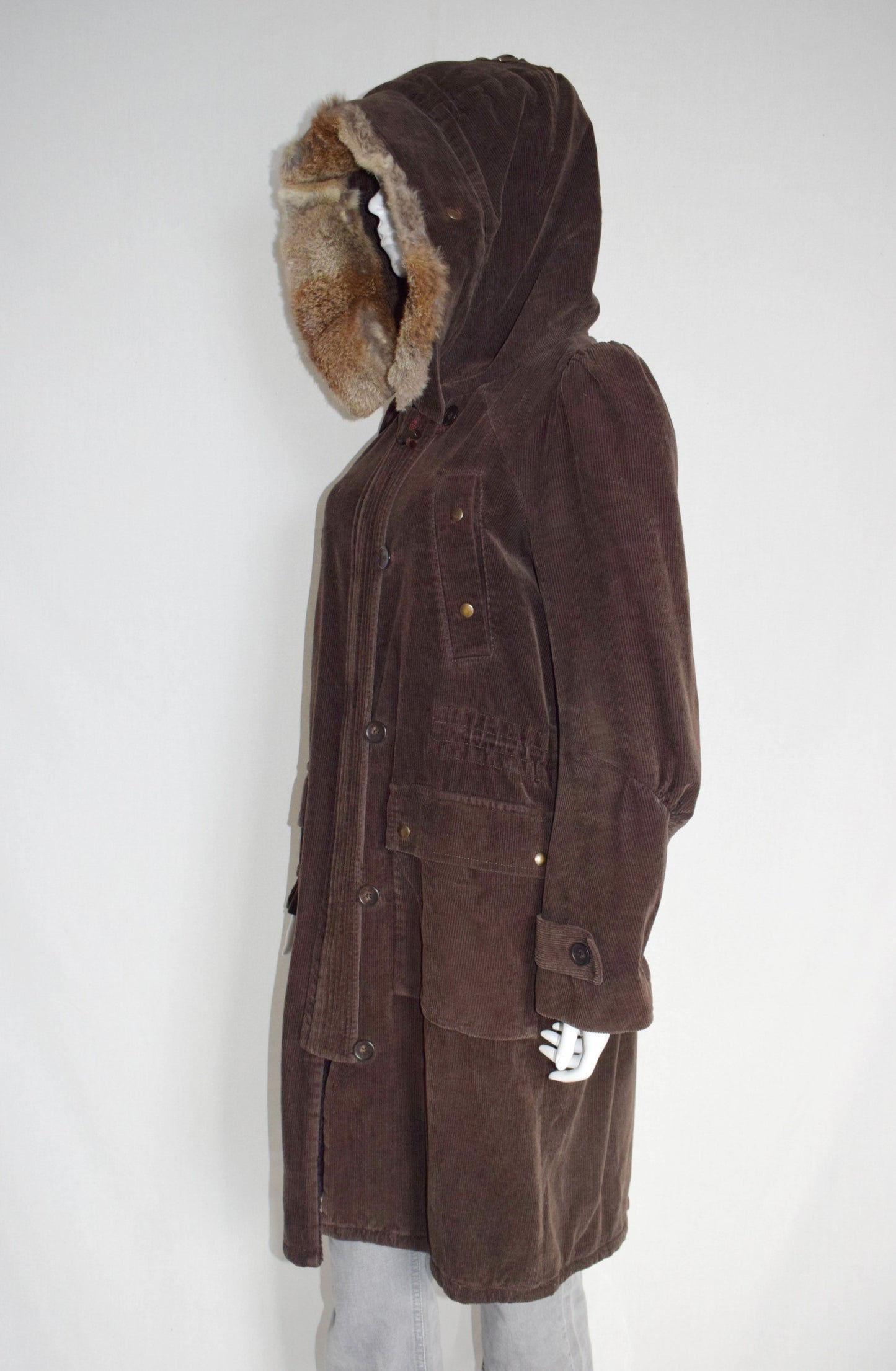 Veronique Branquinho corduroy parka coat AW04