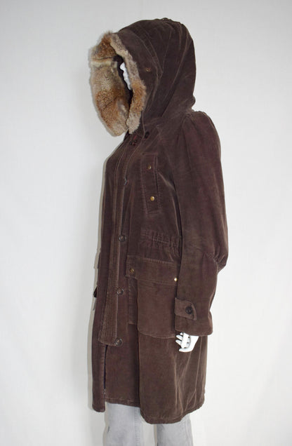 Veronique Branquinho corduroy parka coat AW04