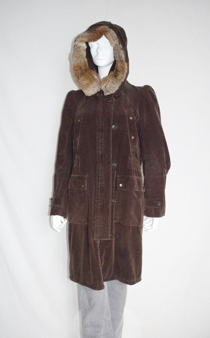 Veronique Branquinho corduroy parka coat AW04