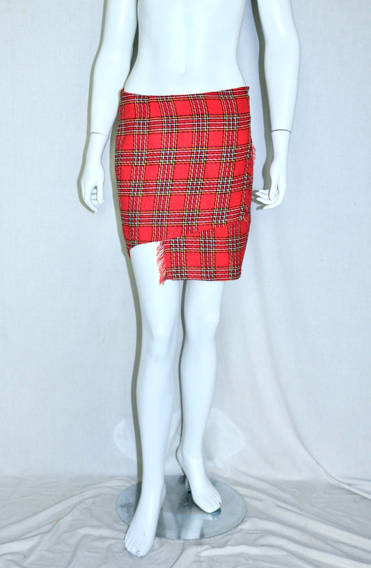 Jurgi Persoons tartan asymmetrical skirt AW98-99