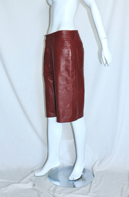 Dries Van Noten leather bermuda shorts