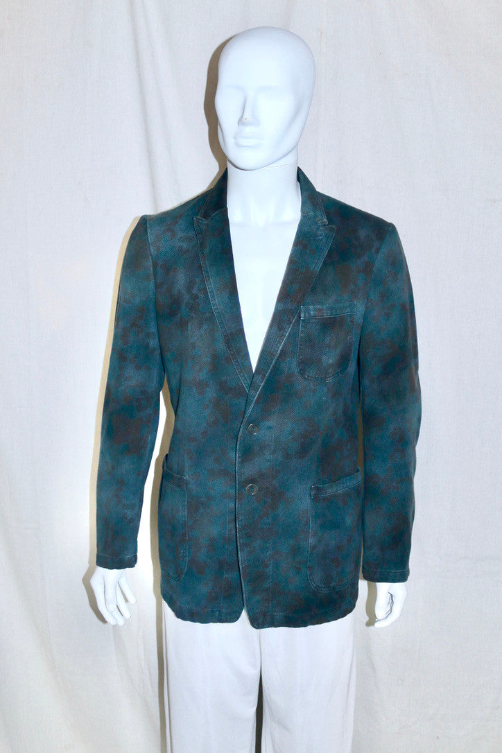 Dries Van Noten camouflage denim blazer