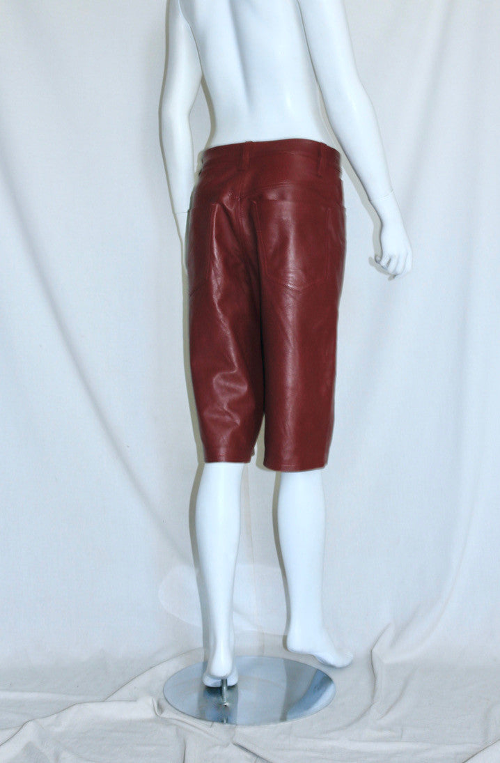 Dries Van Noten leather bermuda shorts
